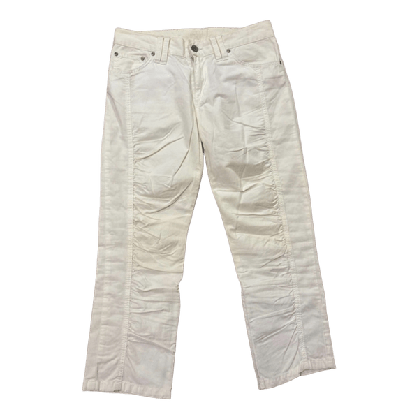 White ruched trousers