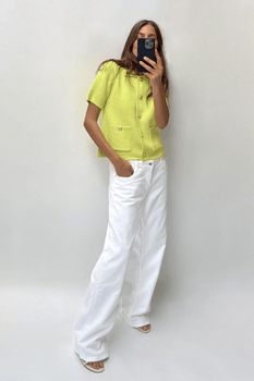 Short-sleeve knit cardigan