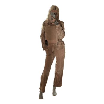 Beige velour tracksuit