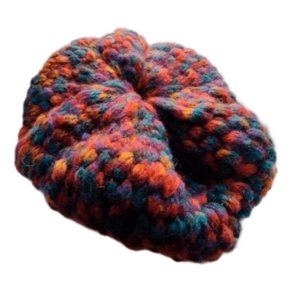 Multicolor knit beret