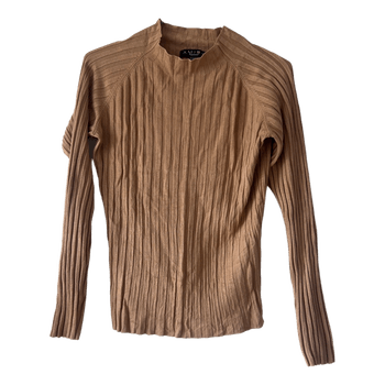 Brown ribbed knit sweater