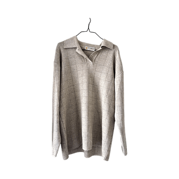 Beige merinovillasekoiteneule