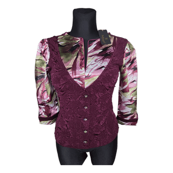 Burgundy floral blouse