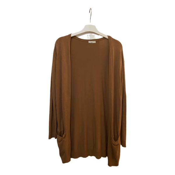 Brown long open cardigan