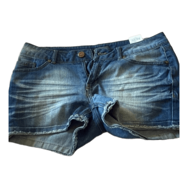 Blå lågmidjade shorts