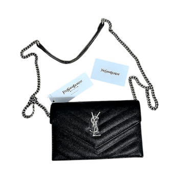 Black leather crossbody bag