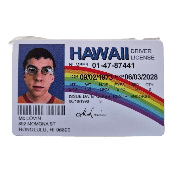 Mclovin novelty id card
