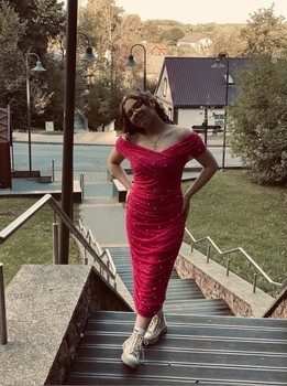 Pink ruched dress