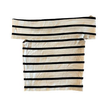 White striped off-shoulder top