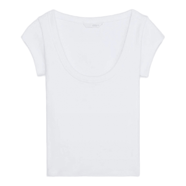 Hvid t-shirt med rund udskæring