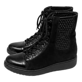 Black lace-up boots Rieker with zipper