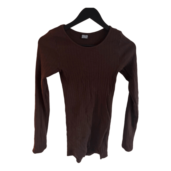 Brun langærmet bluse
