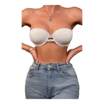 Beige strapless bra