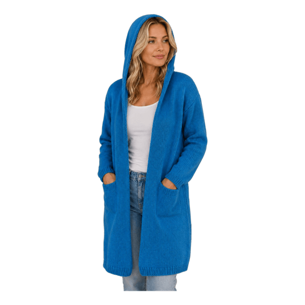 Blue knitted cardigan