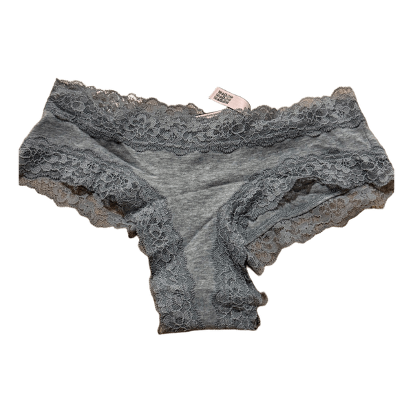 Grey lace trim panties