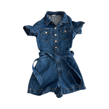 Denim short jumpsuit