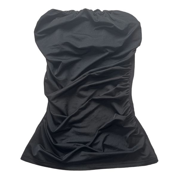 Black strapless ruched top