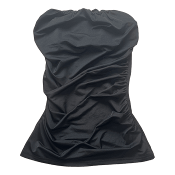 Black strapless ruched top