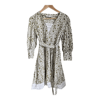 Zara floral cotton dress boho cottagecore romantic summer dress S