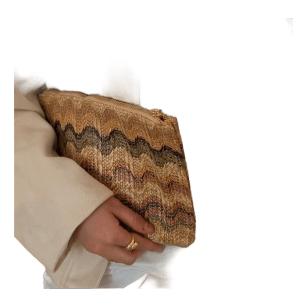 Strå clutch med mønster