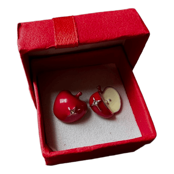 Red apple earrings