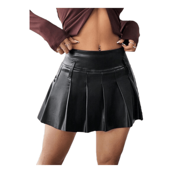 Black faux leather skirt