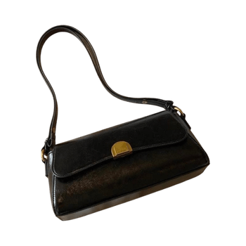 Chio'2nd black curved flap bag