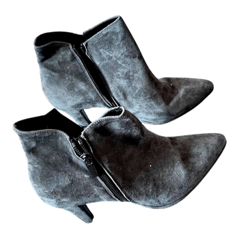 Grey suede ankle boots