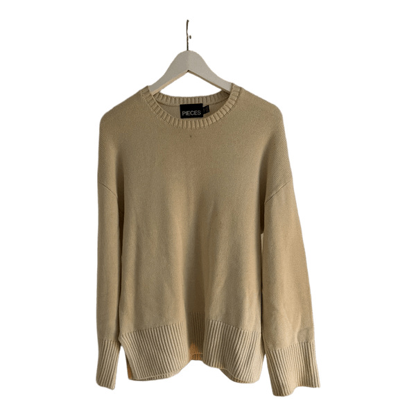 Beige Pieces striktrøje