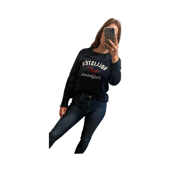 Hollister Navy printed sweatshirt