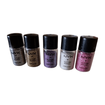 Set of NYX glitter pots