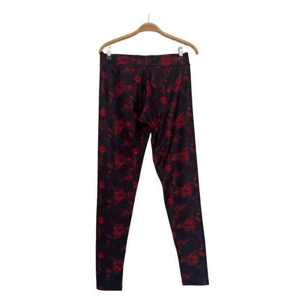 Red print leggings