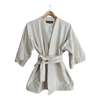 White cotton kimono jacket, Estonian design (Ellen Richard)