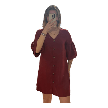 Burgundy button down dress