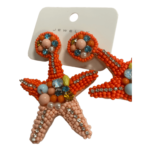 Beaded starfish earrings