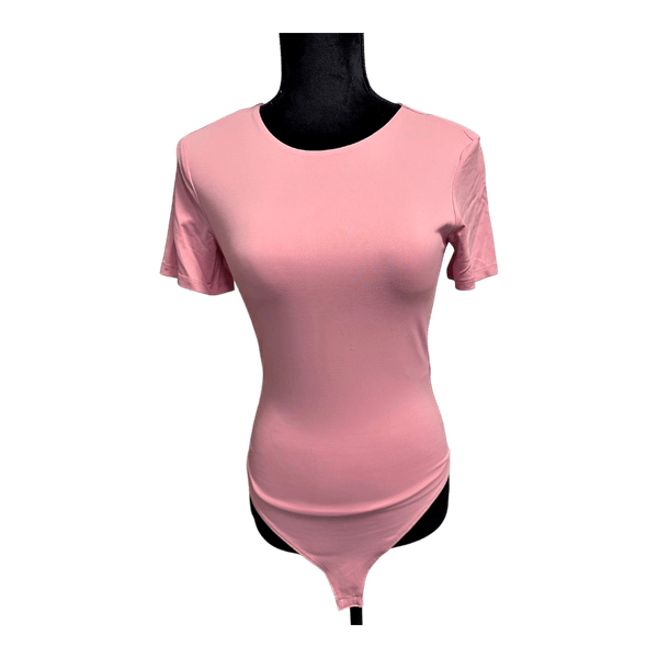 Pink short-sleeved bodysuit