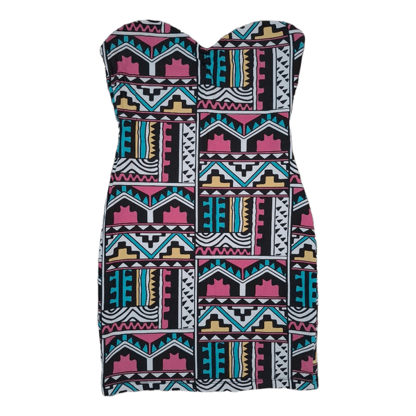 Kuviollinen olkaimeton mekko