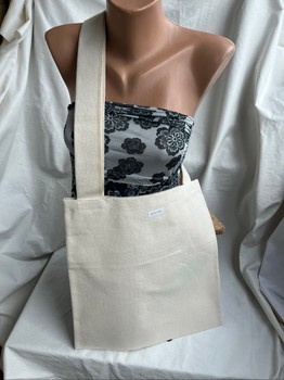 Beige canvas tote bag