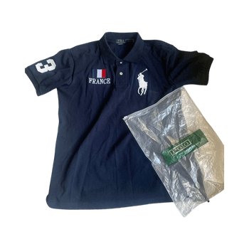 Polo shirt navy embroidered
