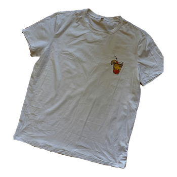 White cocktail print t-shirt