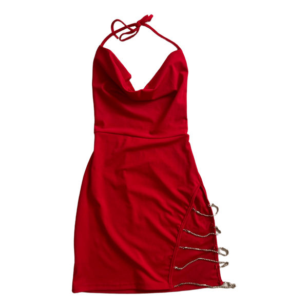 Red mini dress
