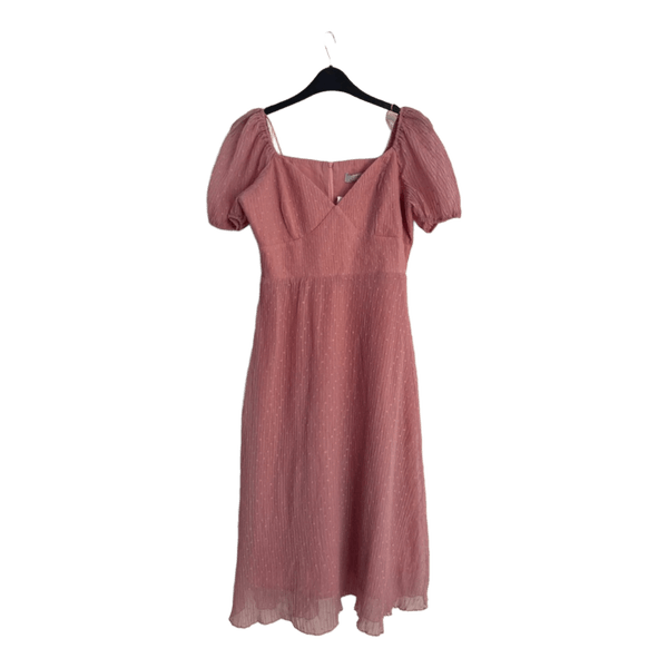 Pink crinkle midi dress