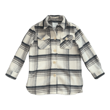 Grey plaid shirt jacket