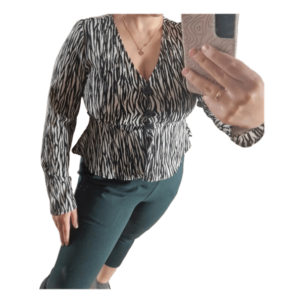 Zebra print button-down top