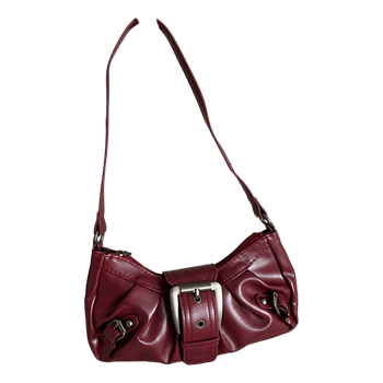 Burgundy faux leather bag