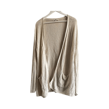 Uniqlo Oatmeal Cream Long Lightweight Cardigan, Size L
