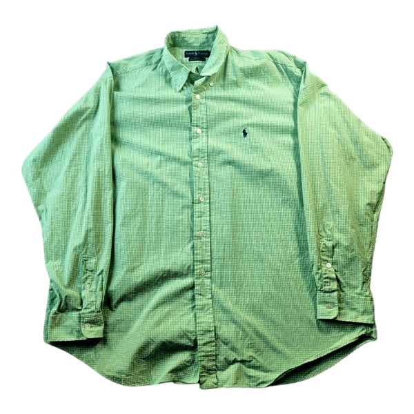 Ralph Lauren Miesten Puuvilla Ruutupaita - Vihreä - XXL - Blake Relaxed Fit