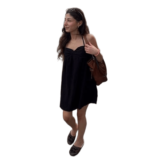 Black halter mini dress