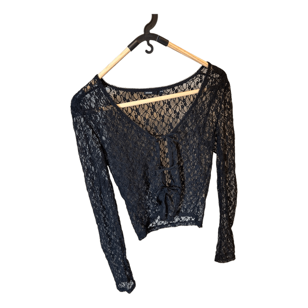 House'i black lace top, M