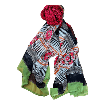Multicolor patterned scarf
